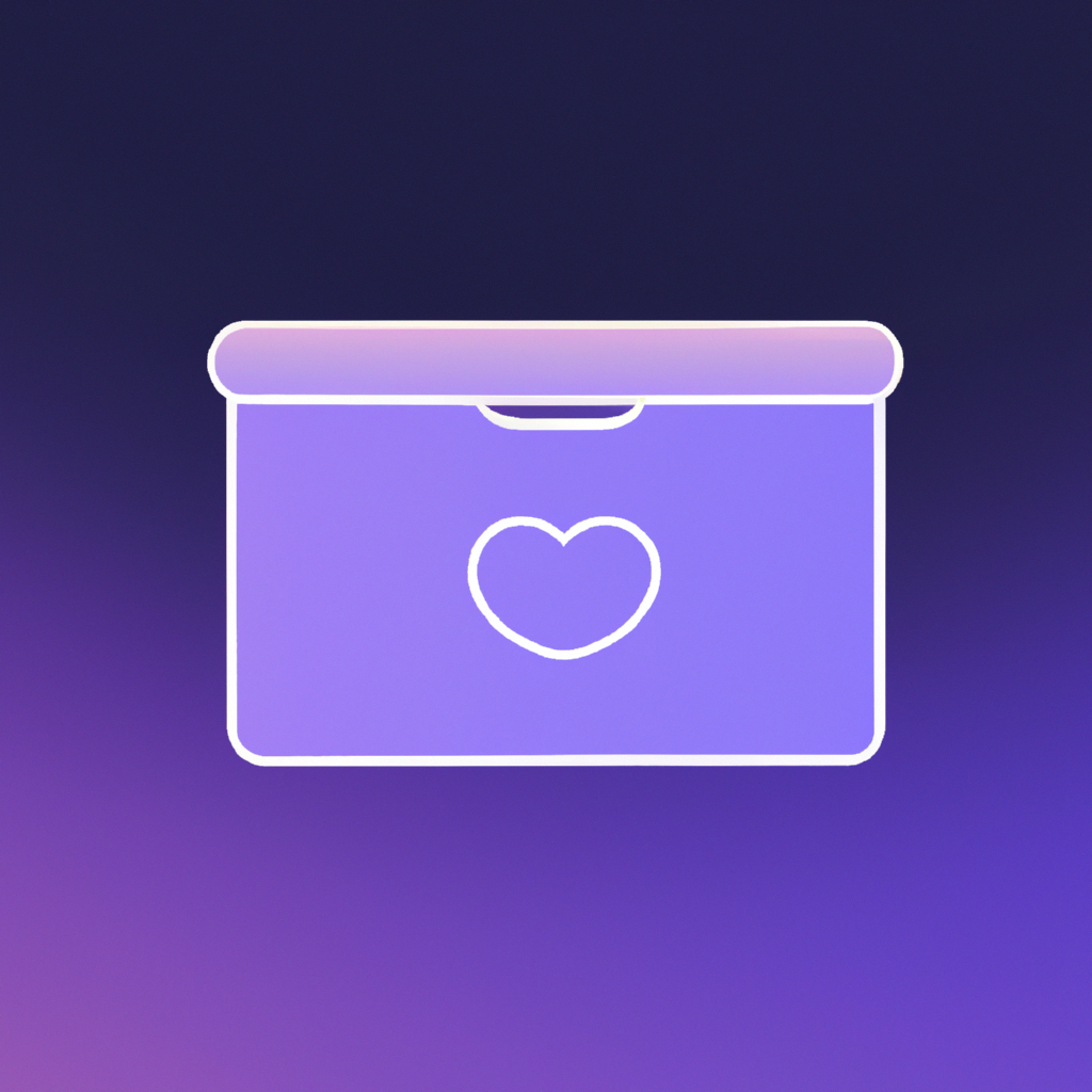 Empty favorites illustration: a box with a small heart icon